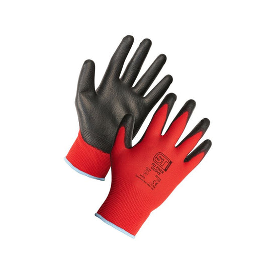 Red / Black PU Gloves