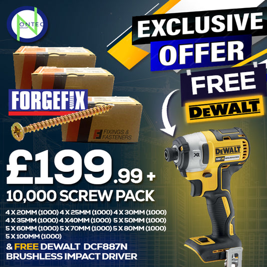 10,000 Screw Pack With Free DCF887N Impact Driver